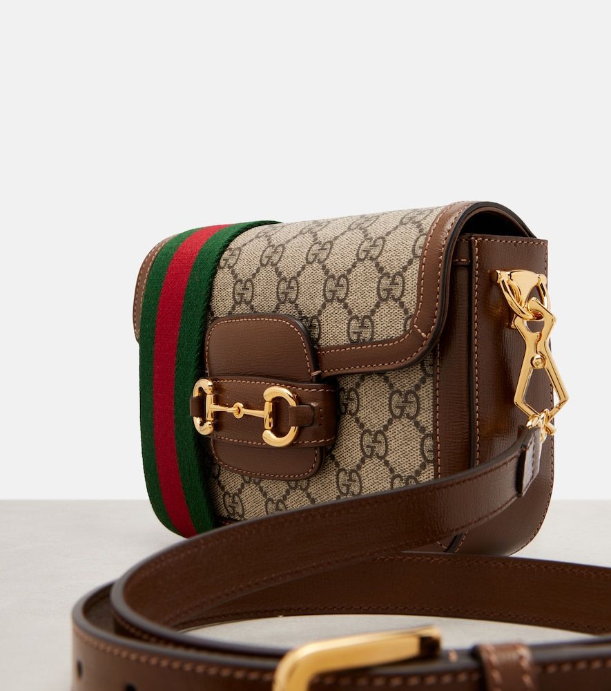 Horsebit 1955 Mini leather-trimmed shoulder bag - Gucci - Modalova