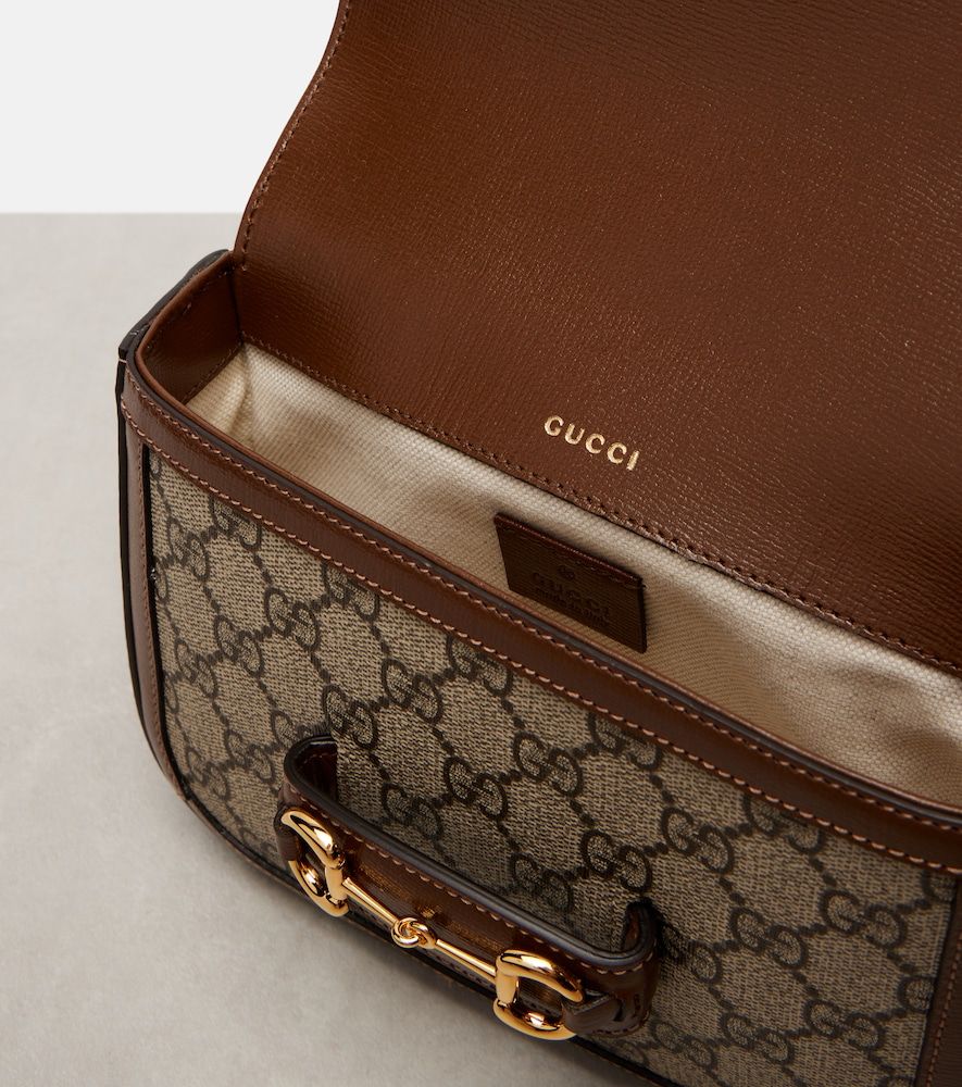 Horsebit 1955 Mini leather-trimmed shoulder bag - Gucci - Modalova