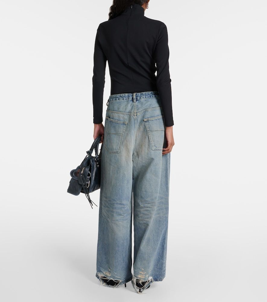 Jeans a gamba larga e vita media - Balenciaga - Modalova
