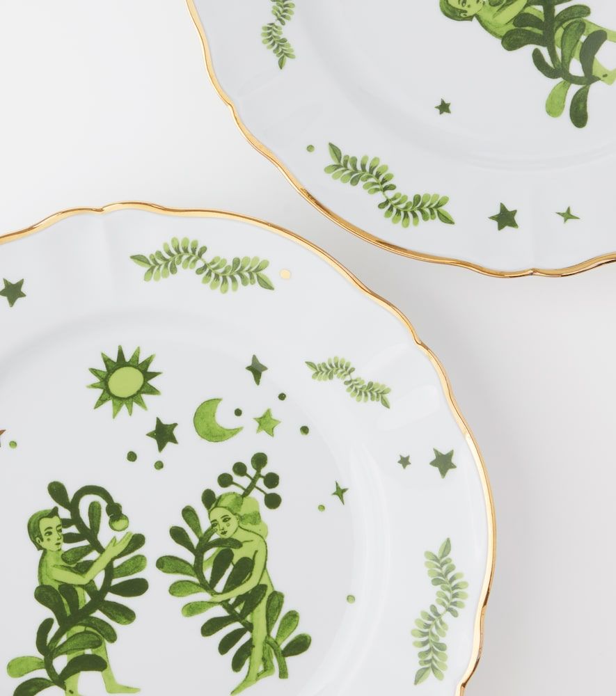 Set de 4 platos llanos Eden de porcelana - Bitossi - Modalova
