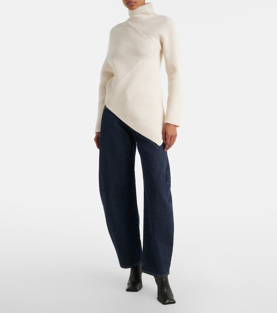 Asymmetric wool and cashmere sweater - Alaia - Modalova