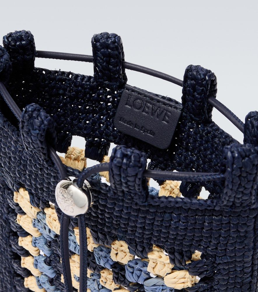 Pouch Paula's Ibiza de croché y rafia con piel - Loewe - Modalova