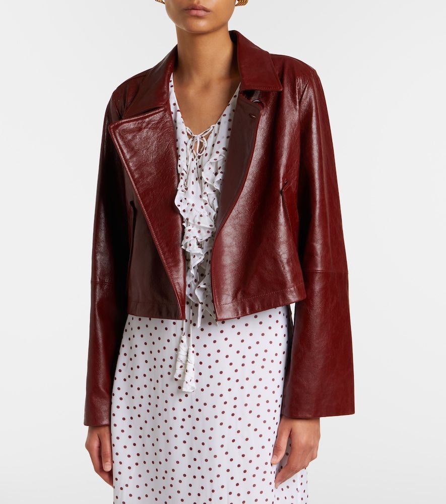 Chaqueta cropped Broken Shine de piel - Dorothee Schumacher - Modalova