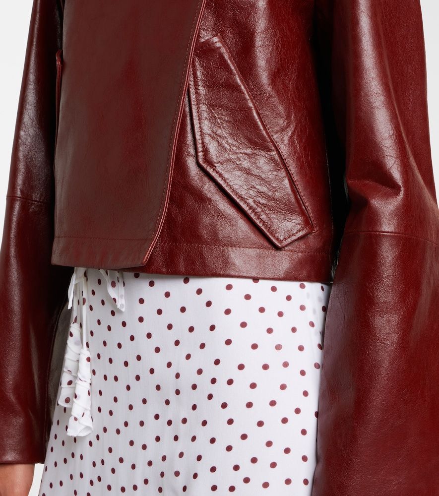 Chaqueta cropped Broken Shine de piel - Dorothee Schumacher - Modalova