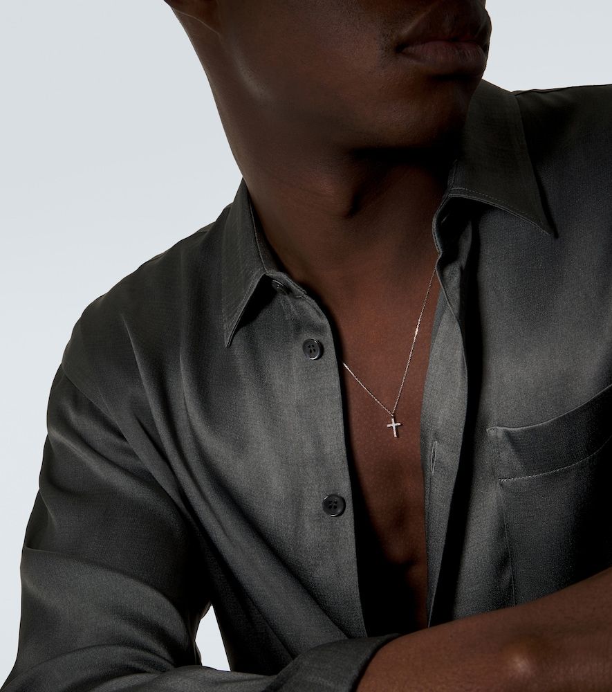 Collar con colgante de oro de 14 ct con diamantes - Mateo - Modalova