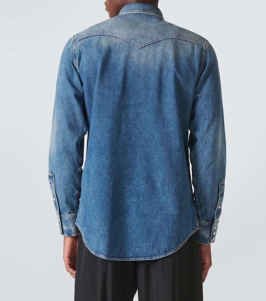 Logo embroidered denim shirt - Givenchy - Modalova
