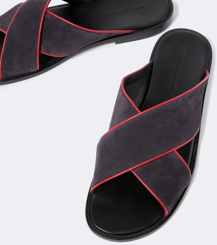 Sandalen Otawi aus Veloursleder - Manolo Blahnik - Modalova
