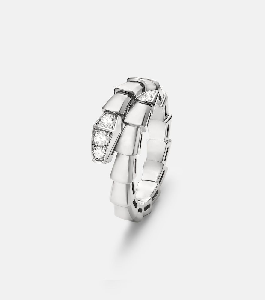 Serpenti Viper 18kt white gold ring with diamonds - Bvlgari - Modalova