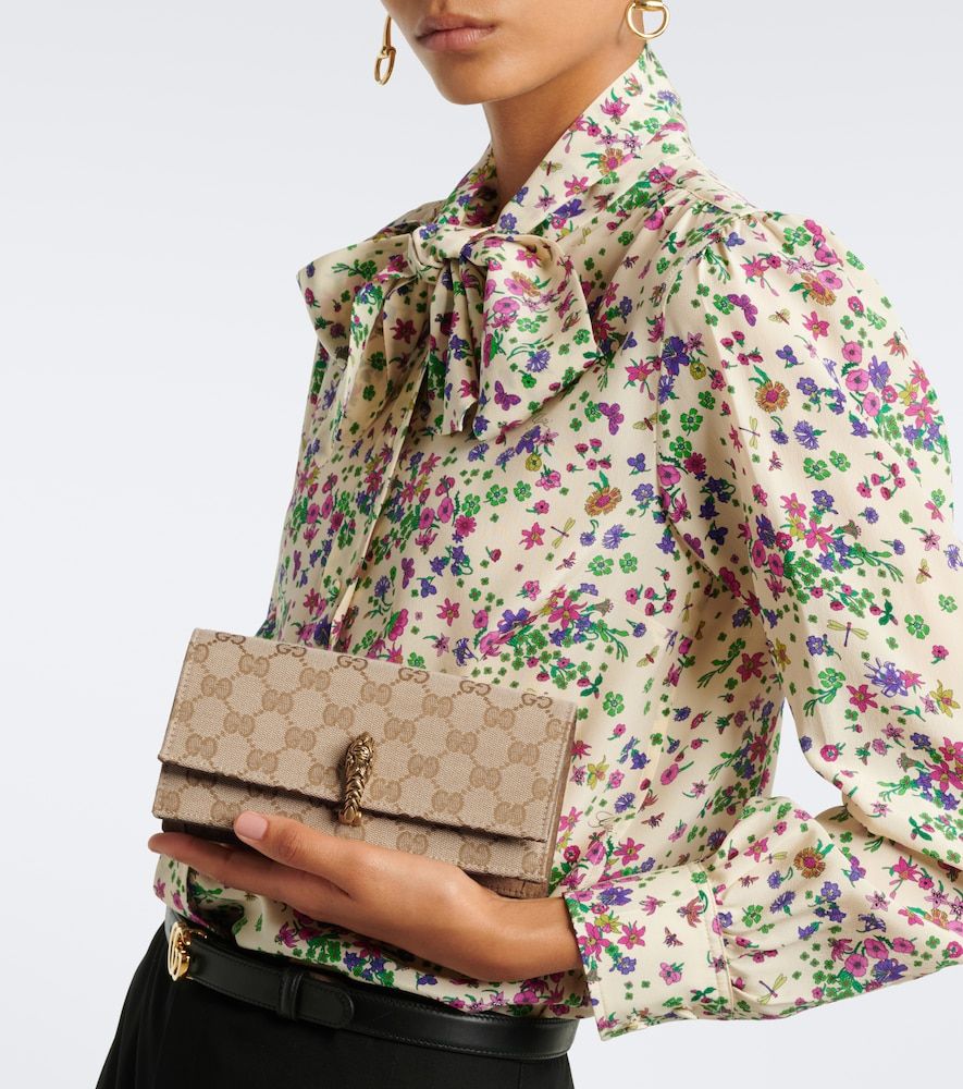 Cartera con cadena Dionysus de lona GG - Gucci - Modalova