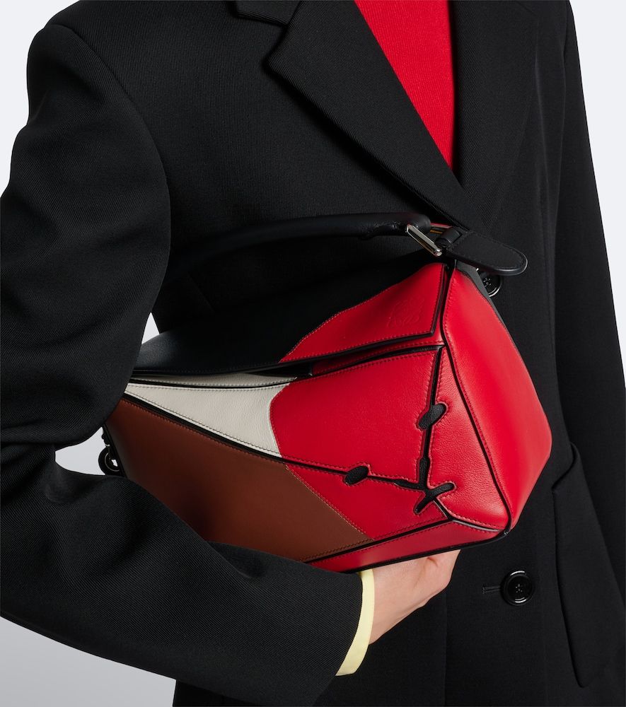 Bolso al hombro Puzzle Lion Intarsio Small de piel - Loewe - Modalova