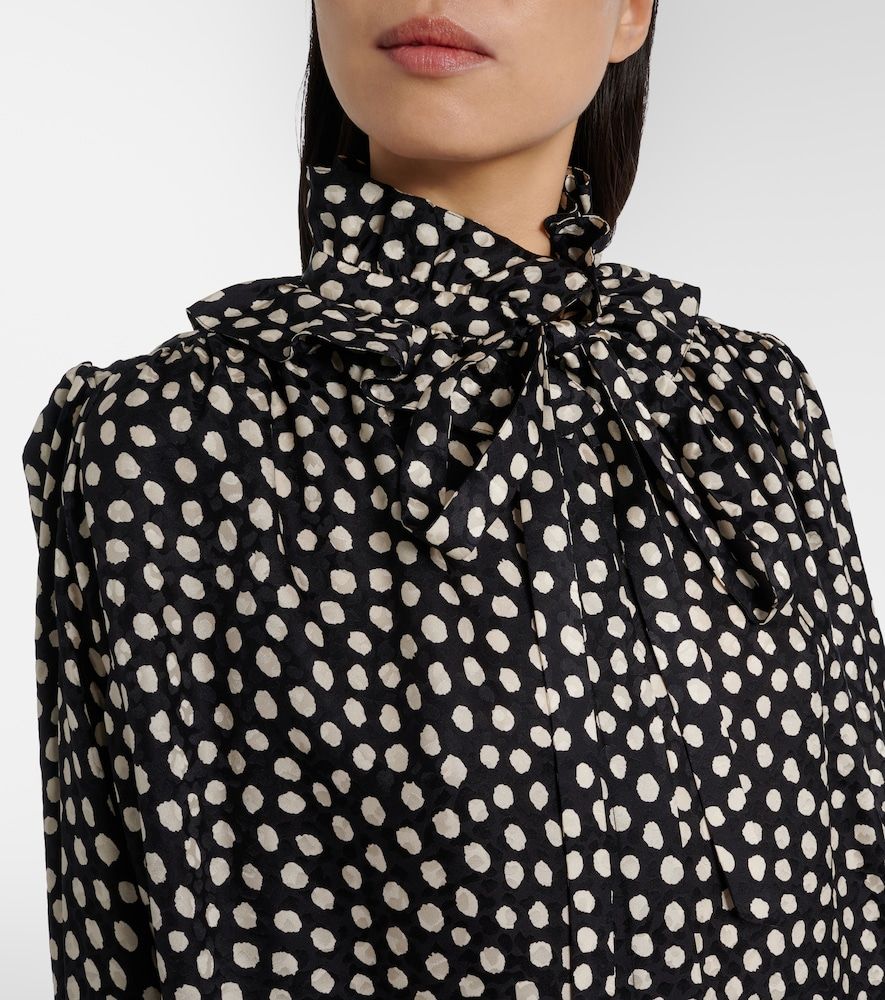 Polka-dot tie-neck silk blouse - Chloe - Modalova