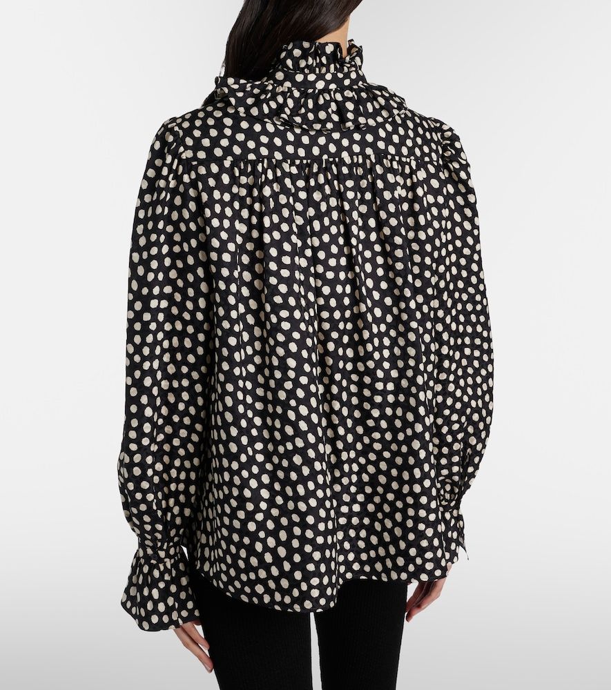 Polka-dot tie-neck silk blouse - Chloe - Modalova