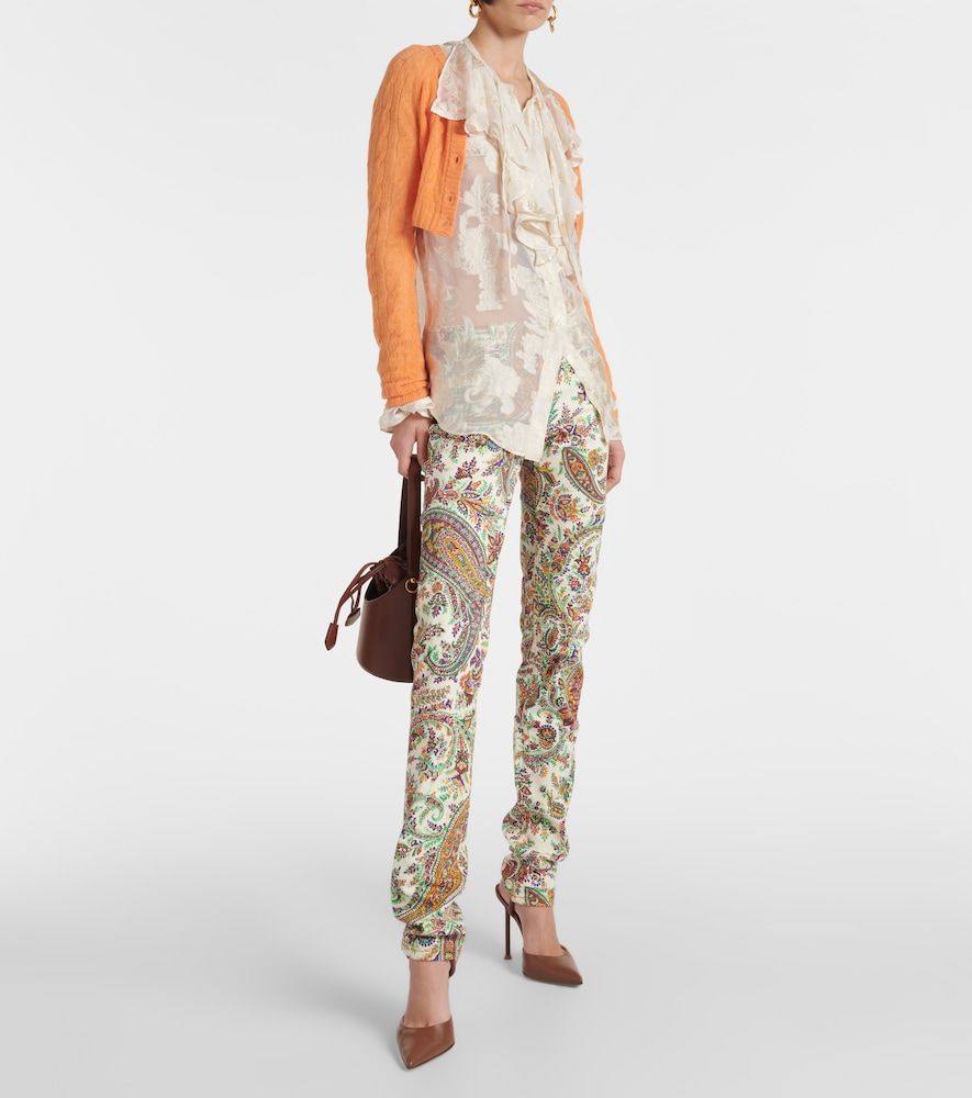 Jeans slim a vita media con stampa - Etro - Modalova