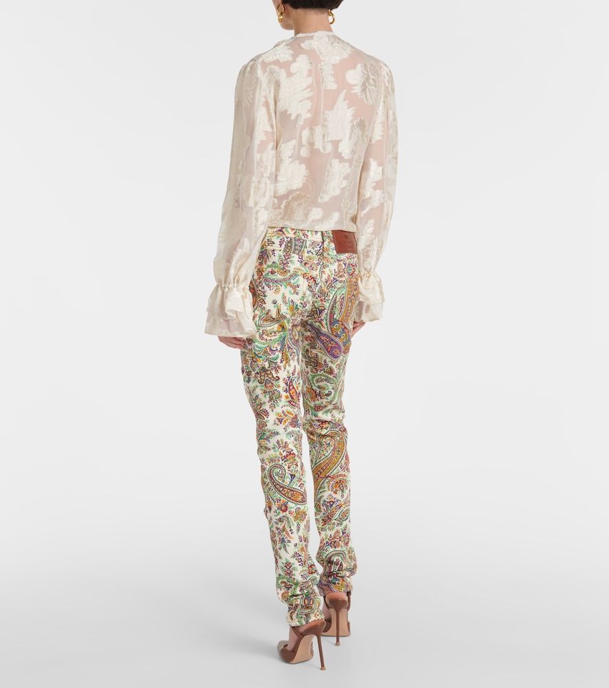 Jeans slim a vita media con stampa - Etro - Modalova