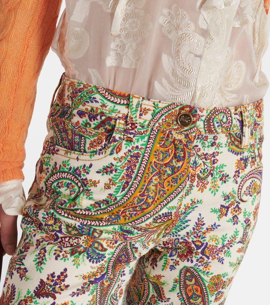 Jeans slim a vita media con stampa - Etro - Modalova