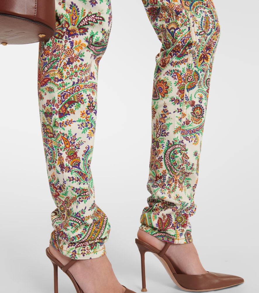 Jeans slim a vita media con stampa - Etro - Modalova