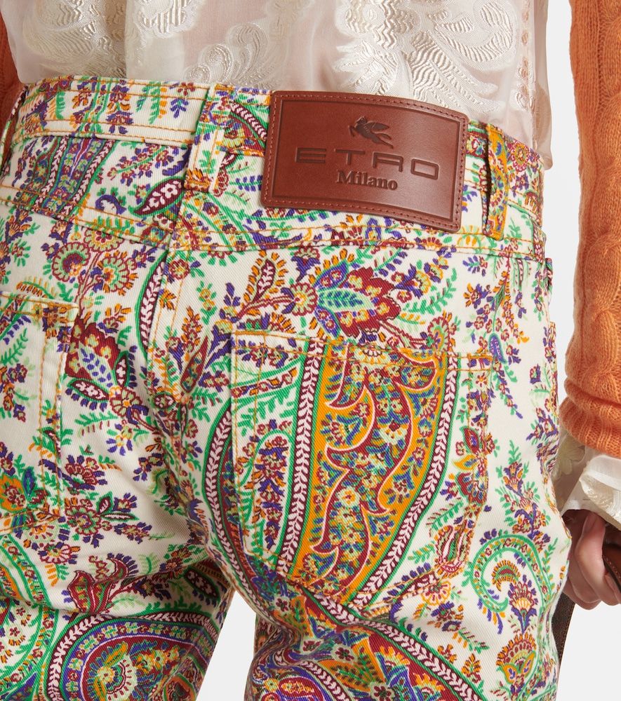 Jeans slim a vita media con stampa - Etro - Modalova