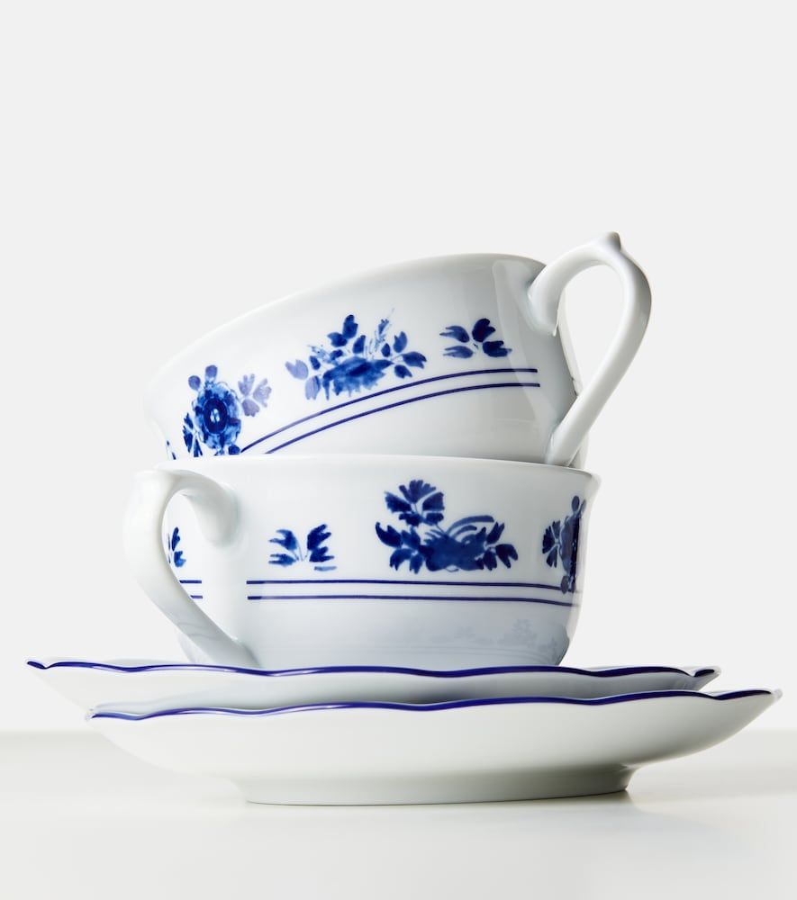 Set de 2 tazas de té y platillos Gloria de porcelana - Cabana - Modalova