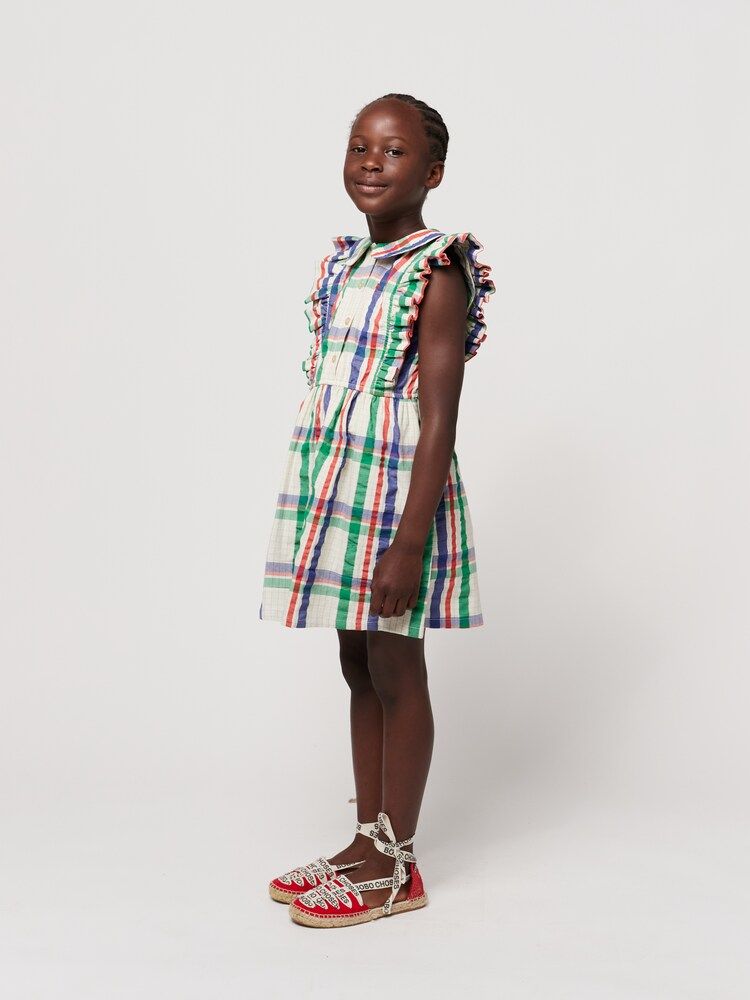 Vestido de algodón a cuadros con volantes - Bobo Choses - Modalova