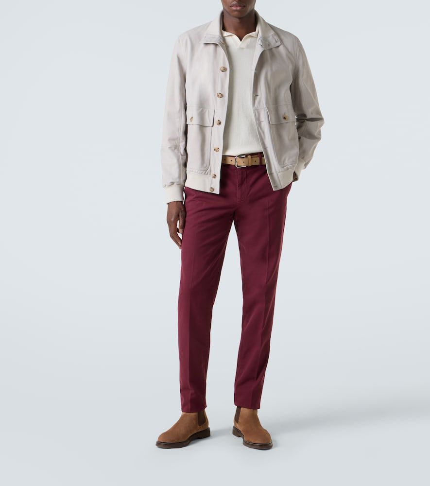 Pantalones slim de gabardina de algodón - Brunello Cucinelli - Modalova