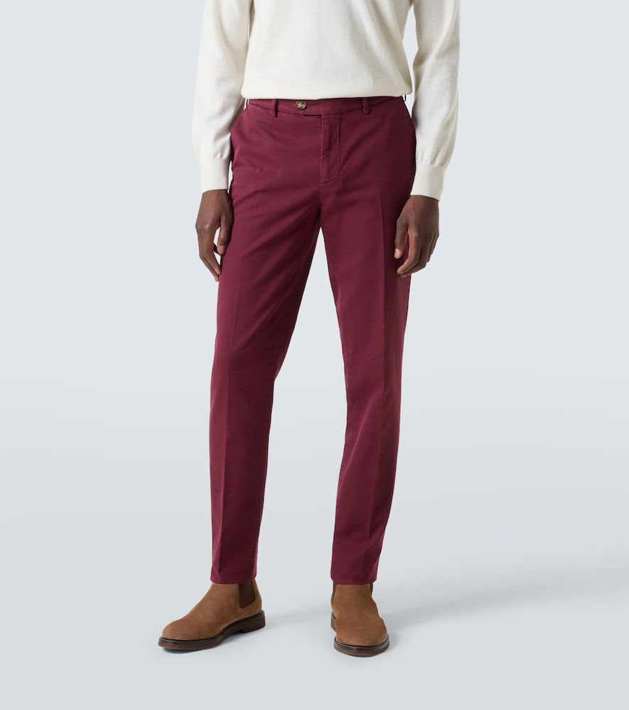Pantalones slim de gabardina de algodón - Brunello Cucinelli - Modalova