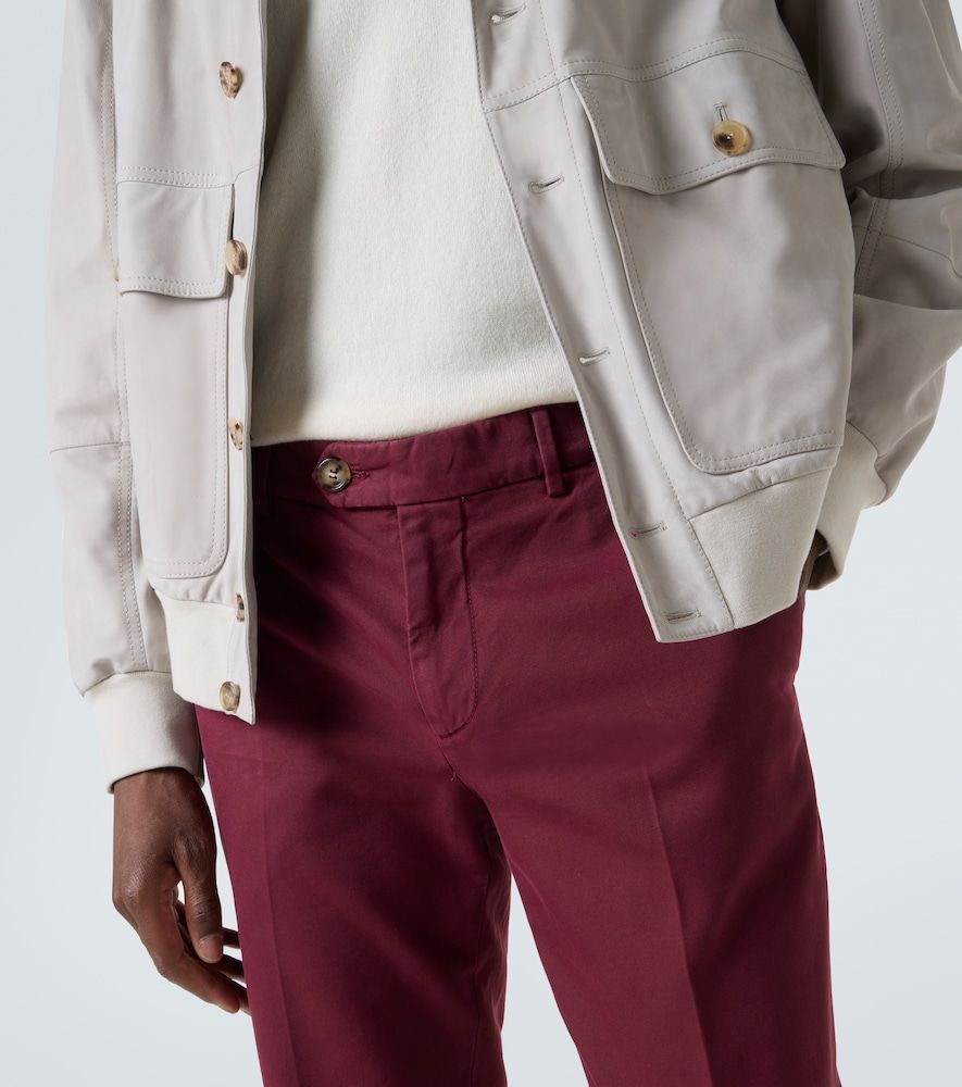 Pantalones slim de gabardina de algodón - Brunello Cucinelli - Modalova