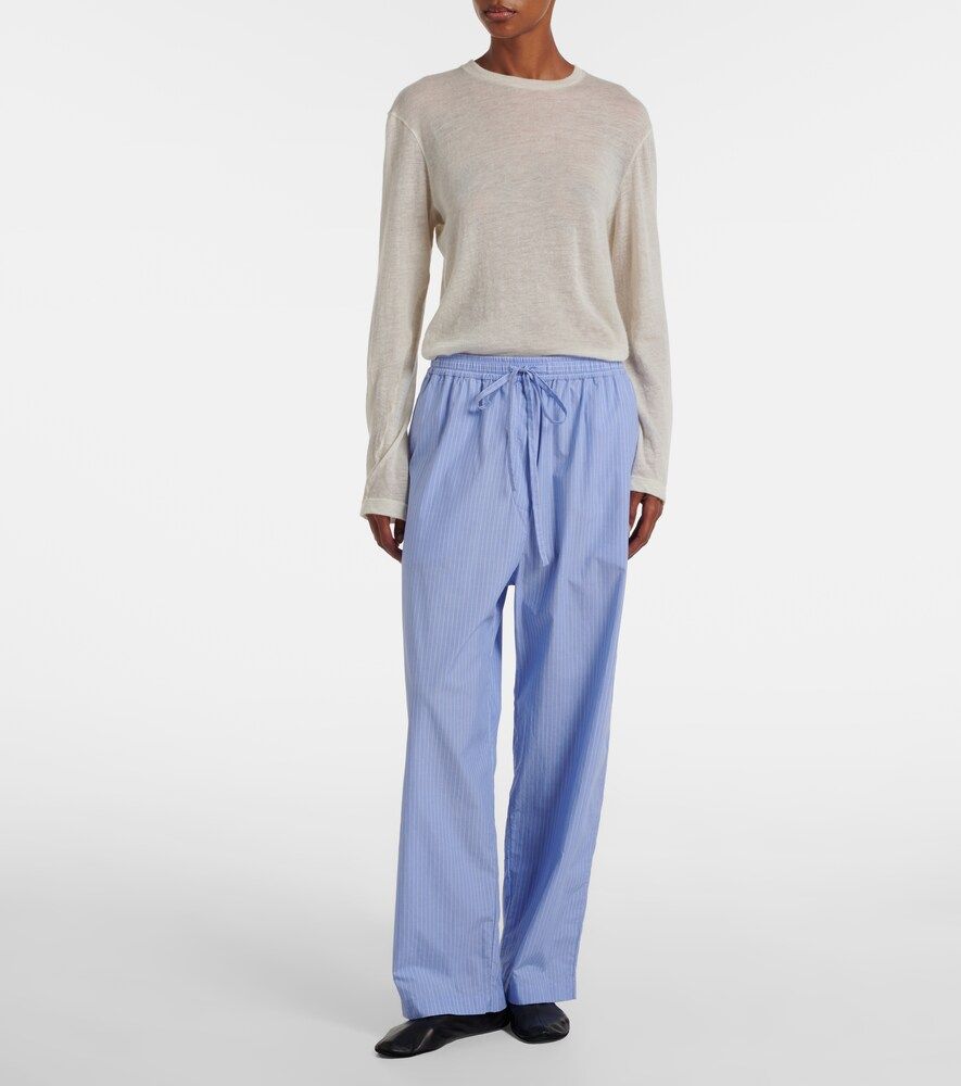 Pantalones anchos Orien de algodón a rayas - The Row - Modalova