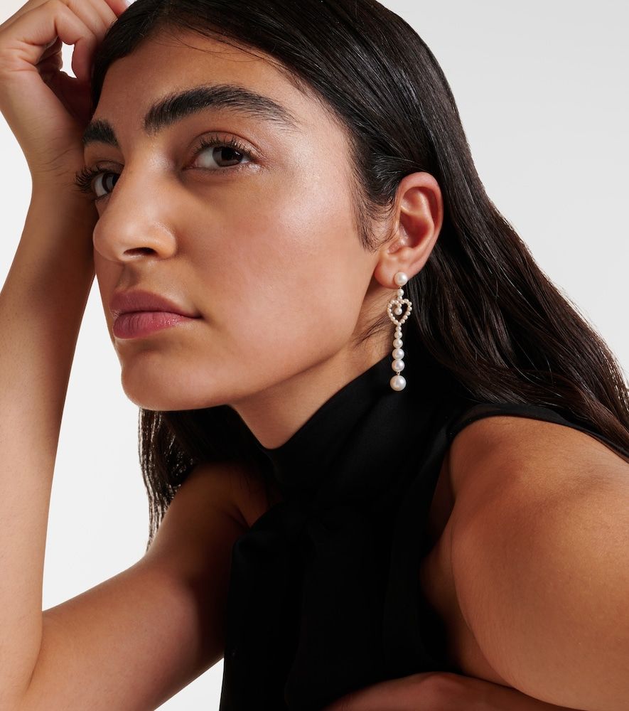Pendientes Pearl Heart de oro de 14 ct con perlas de agua dulce - Sophie Bille Brahe - Modalova