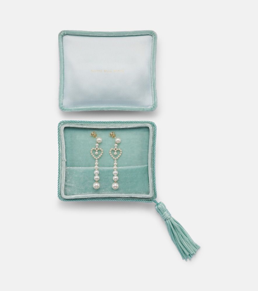 Pendientes Pearl Heart de oro de 14 ct con perlas de agua dulce - Sophie Bille Brahe - Modalova