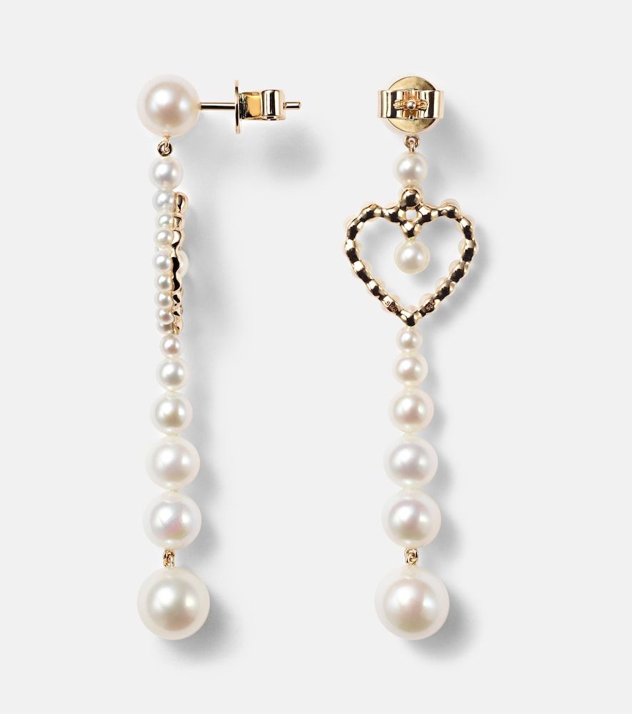 Pendientes Pearl Heart de oro de 14 ct con perlas de agua dulce - Sophie Bille Brahe - Modalova