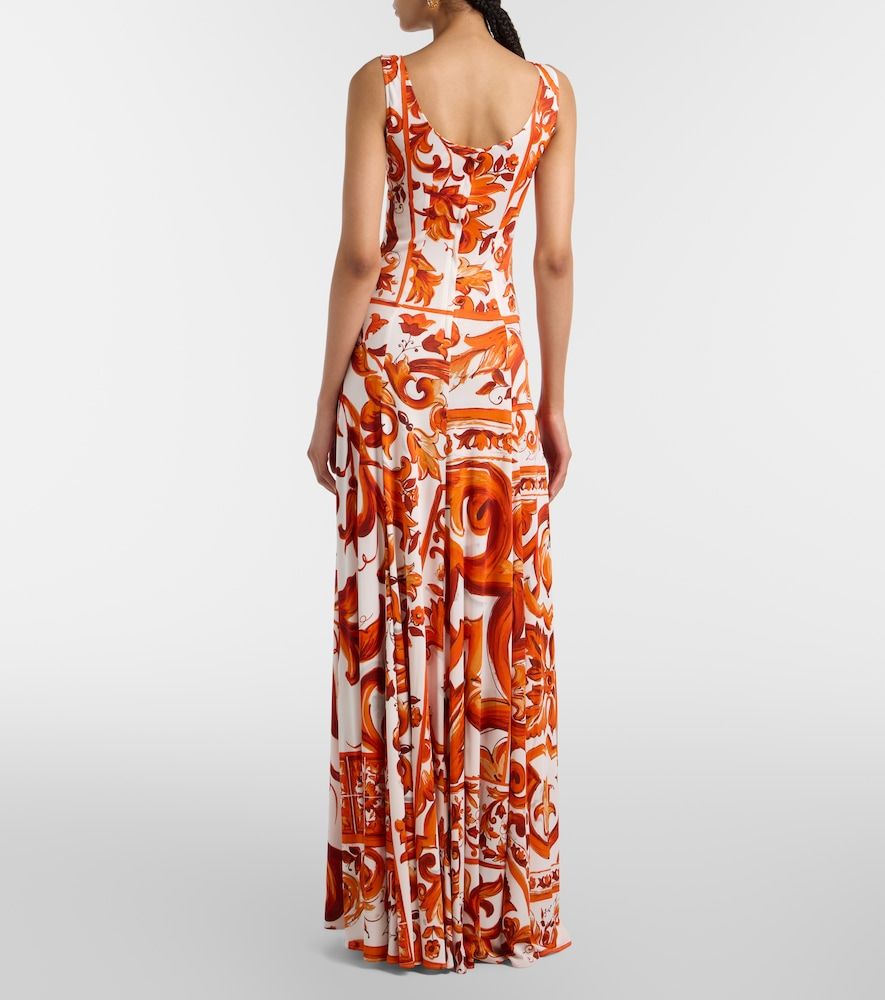 Vestido largo Majolica de organza - Dolce&Gabbana - Modalova