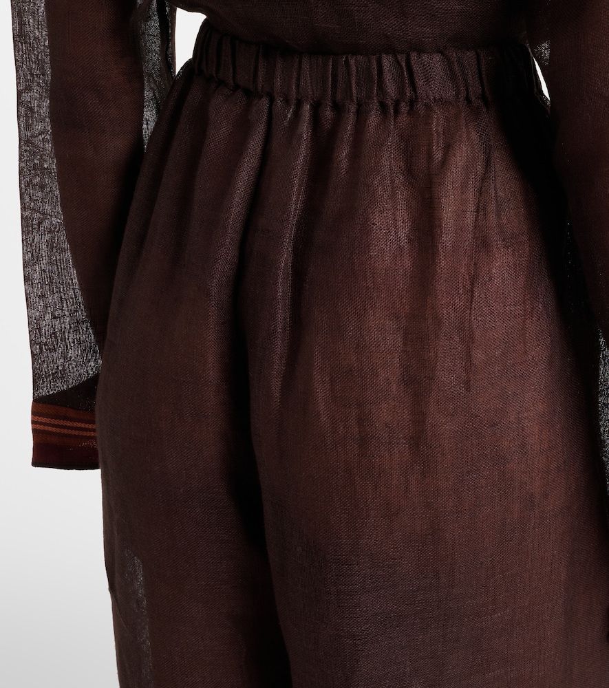 Pantalones cropped de lino a rayas - Tory Burch - Modalova