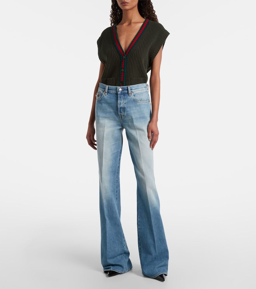 Horsebit mid-rise flared jeans - Gucci - Modalova
