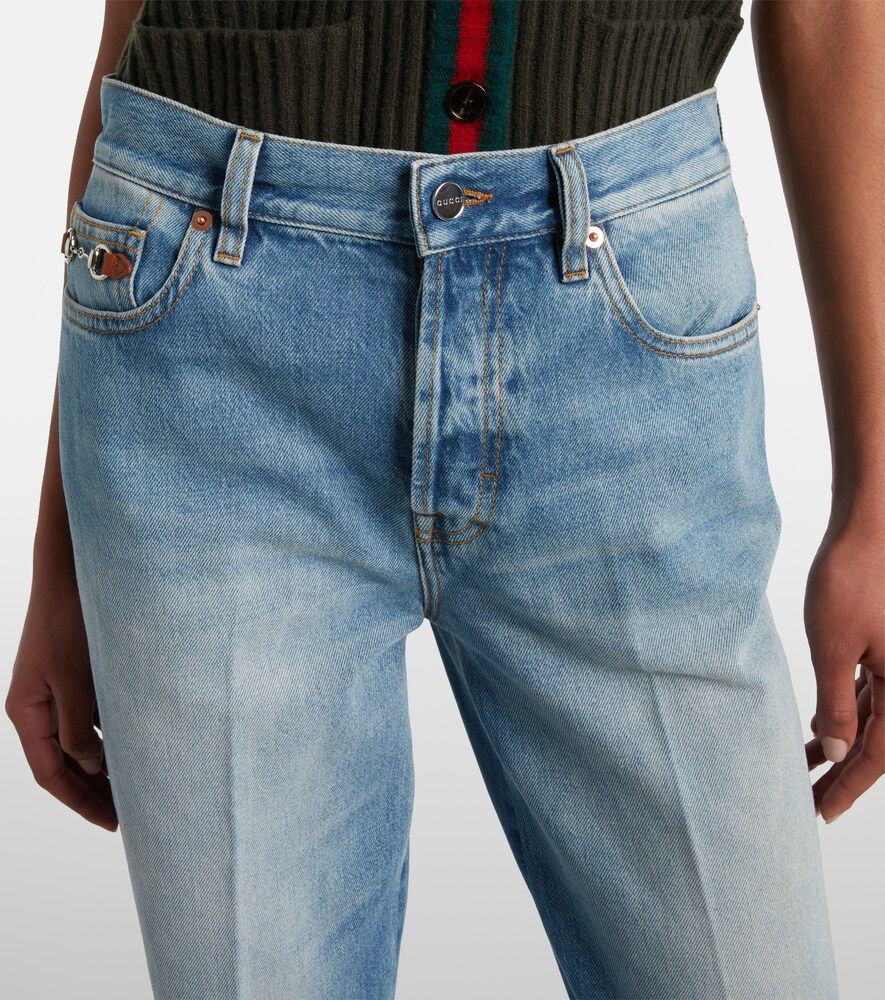 Horsebit mid-rise flared jeans - Gucci - Modalova