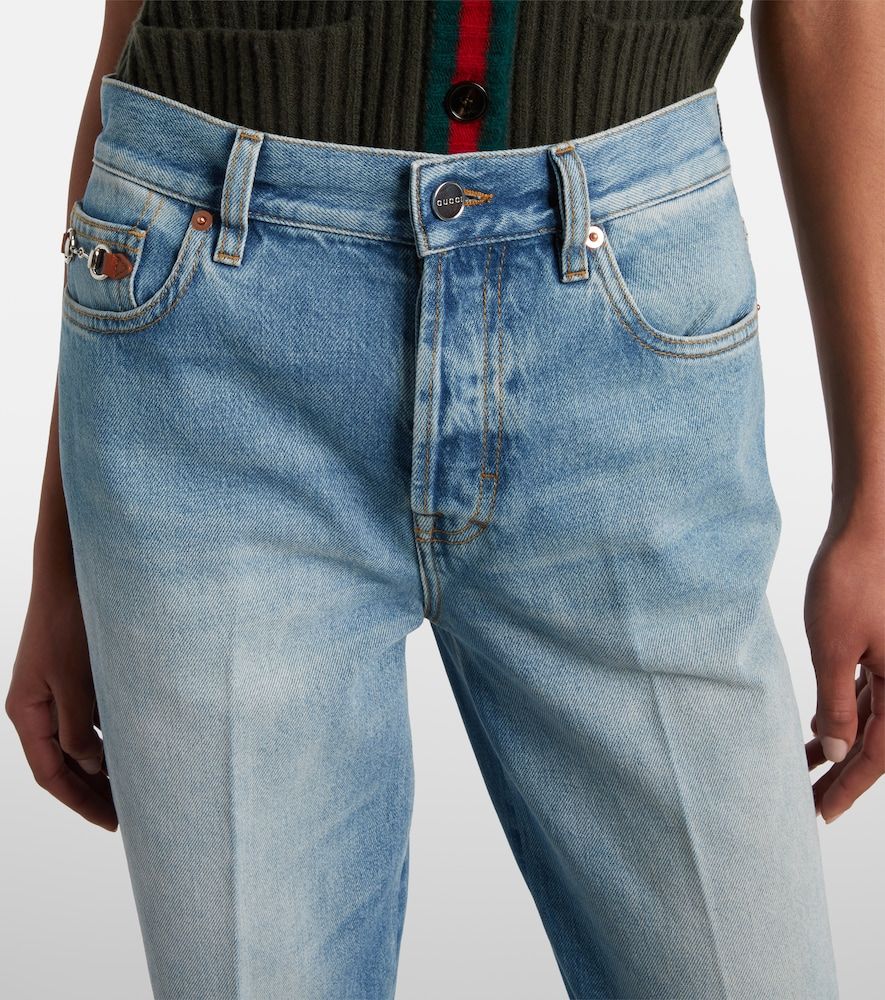 Jeans flared Horsebit a vita media - Gucci - Modalova