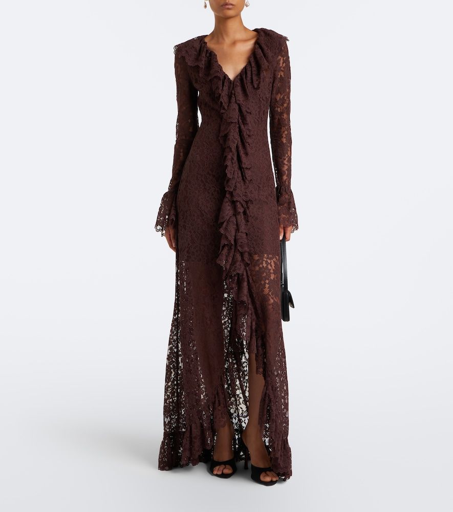 Vestido largo asimétrico Clementina de encaje - De La Vali - Modalova