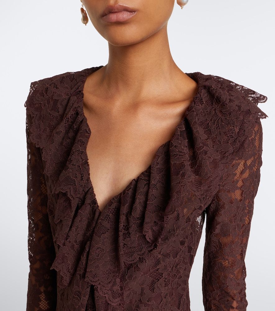 Vestido largo asimétrico Clementina de encaje - De La Vali - Modalova