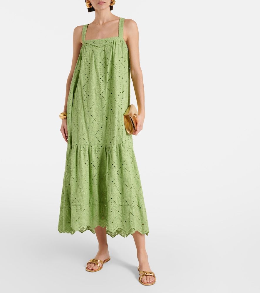 Vestido largo de mezcla de algodón bordado - Dorothee Schumacher - Modalova