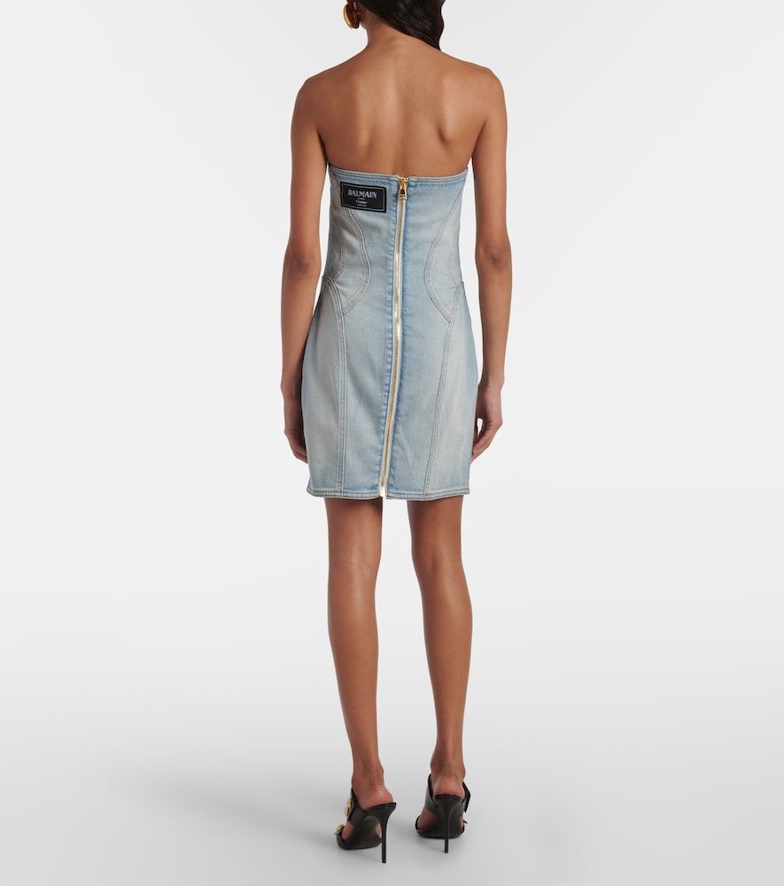 Balmain Bustier-Kleid aus Denim - Balmain - Modalova