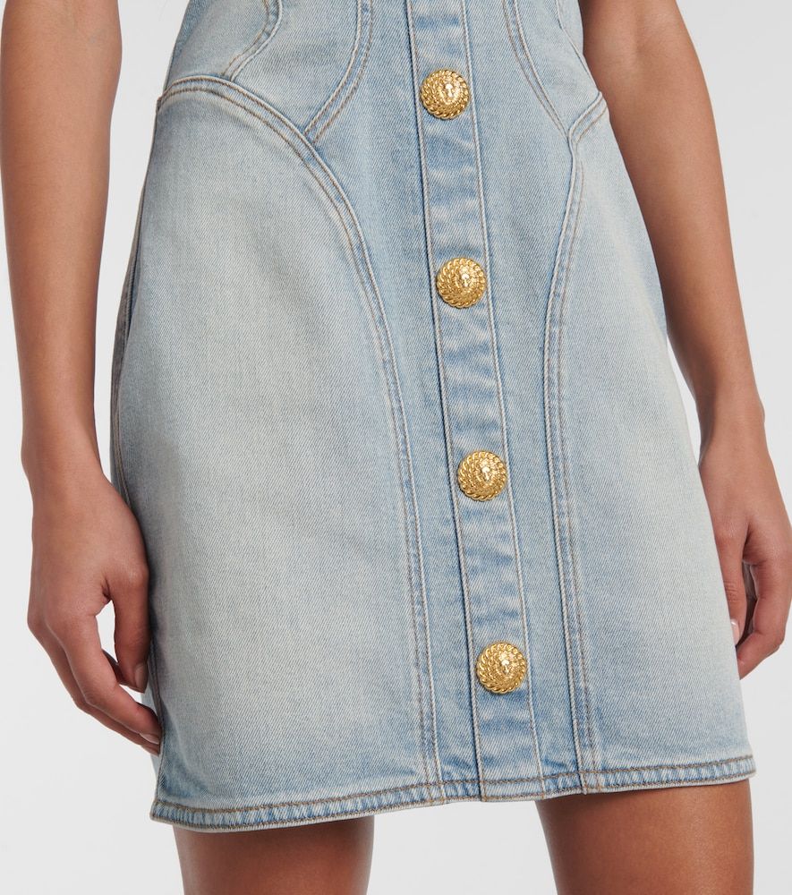 Balmain Bustier-Kleid aus Denim - Balmain - Modalova