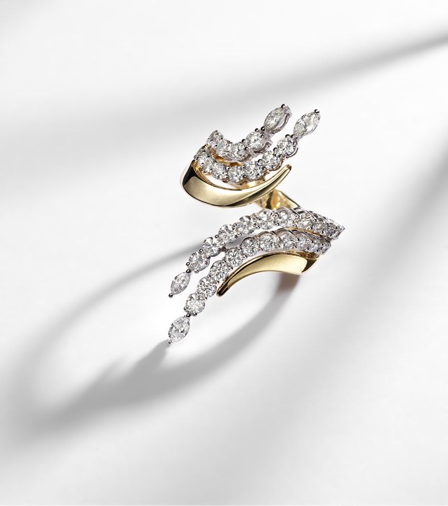 Golden Strada 18kt ring with diamonds - Yeprem - Modalova