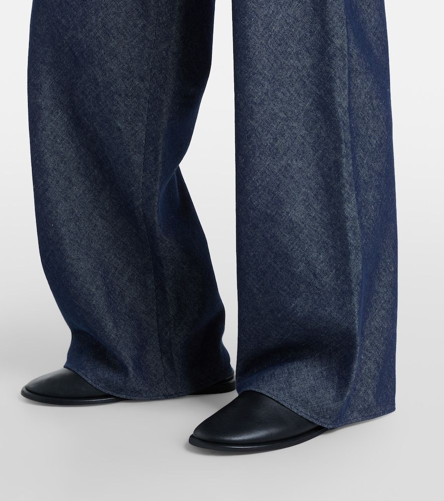 Pantalones anchos Colette de chambray en mezcla de algodón y lino - Vince - Modalova