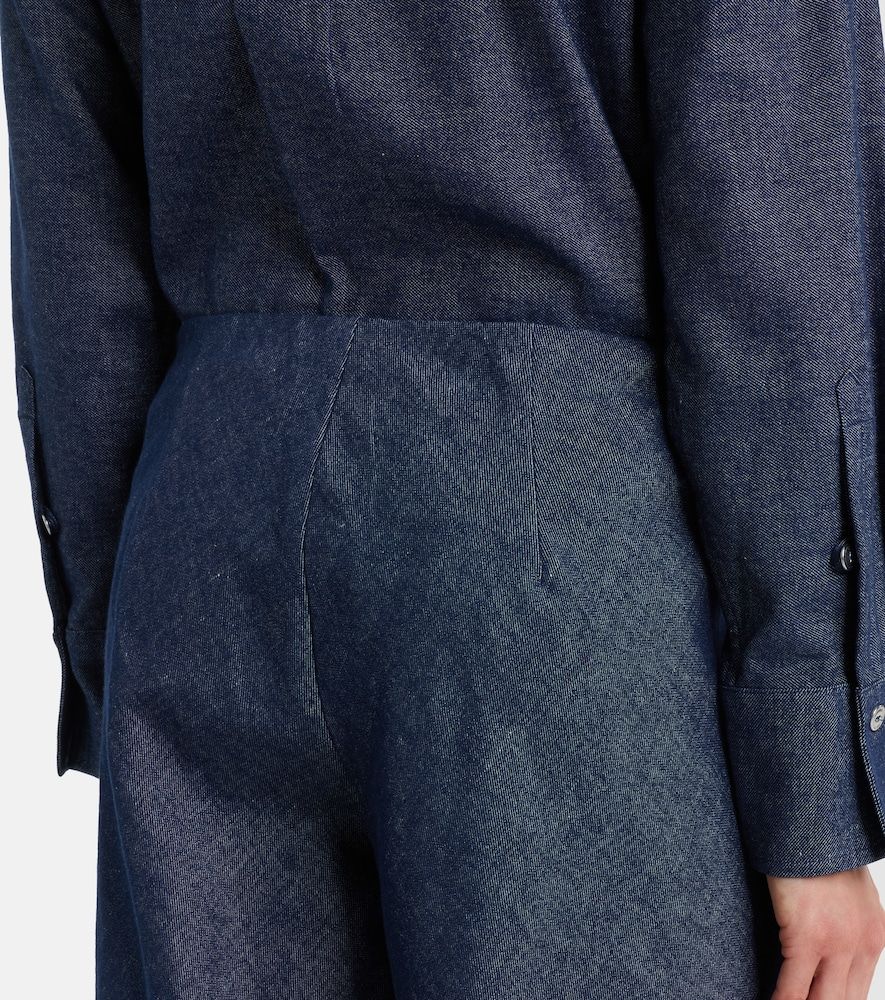 Pantalones anchos Colette de chambray en mezcla de algodón y lino - Vince - Modalova