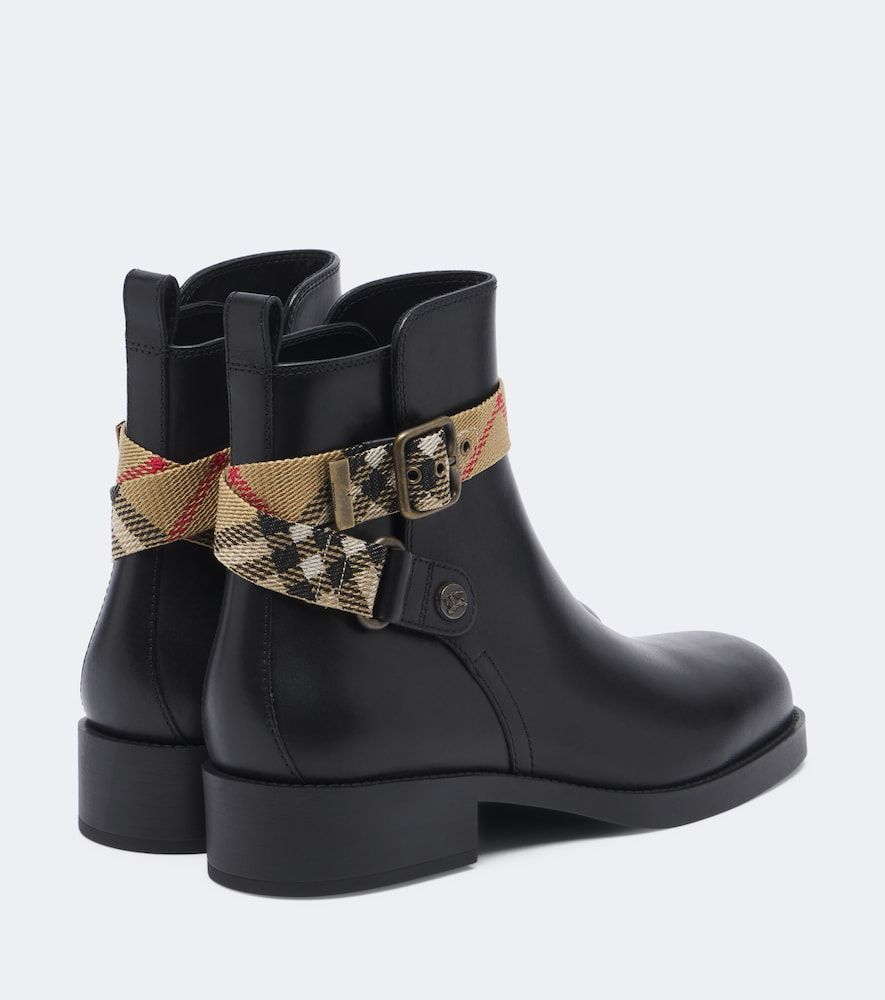 Check Ankle Boots Huntley aus Leder - Burberry - Modalova