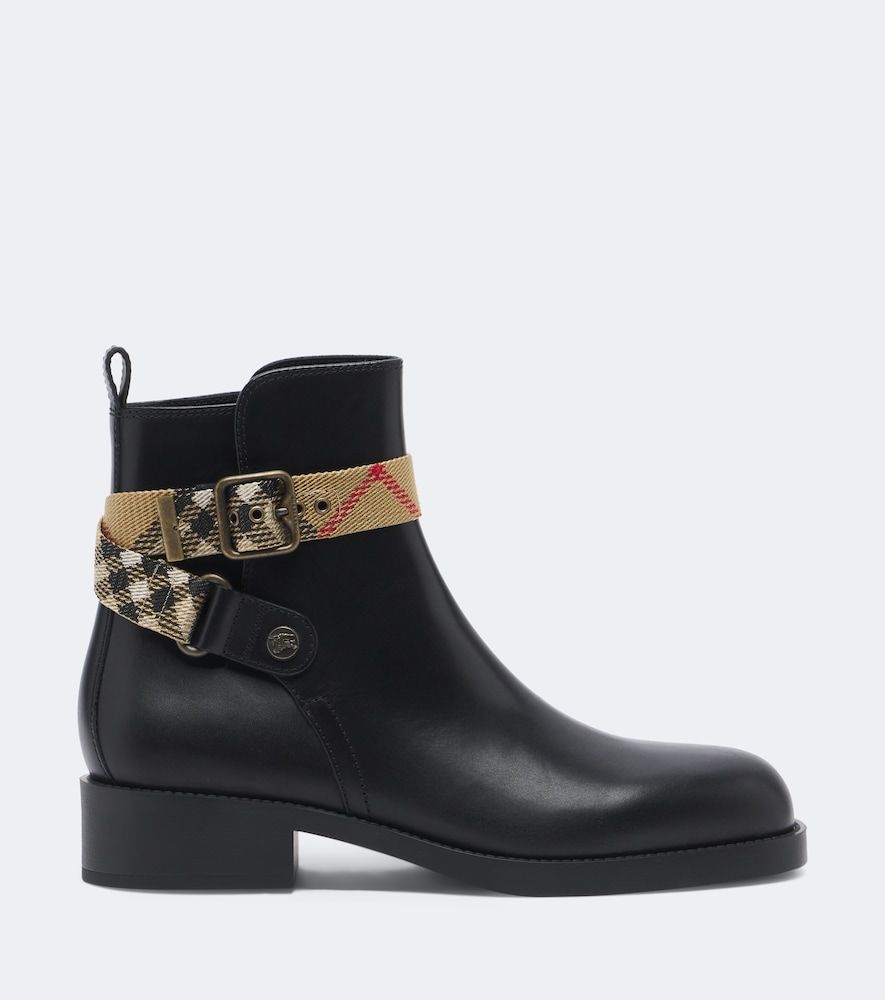 Check Ankle Boots Huntley aus Leder - Burberry - Modalova