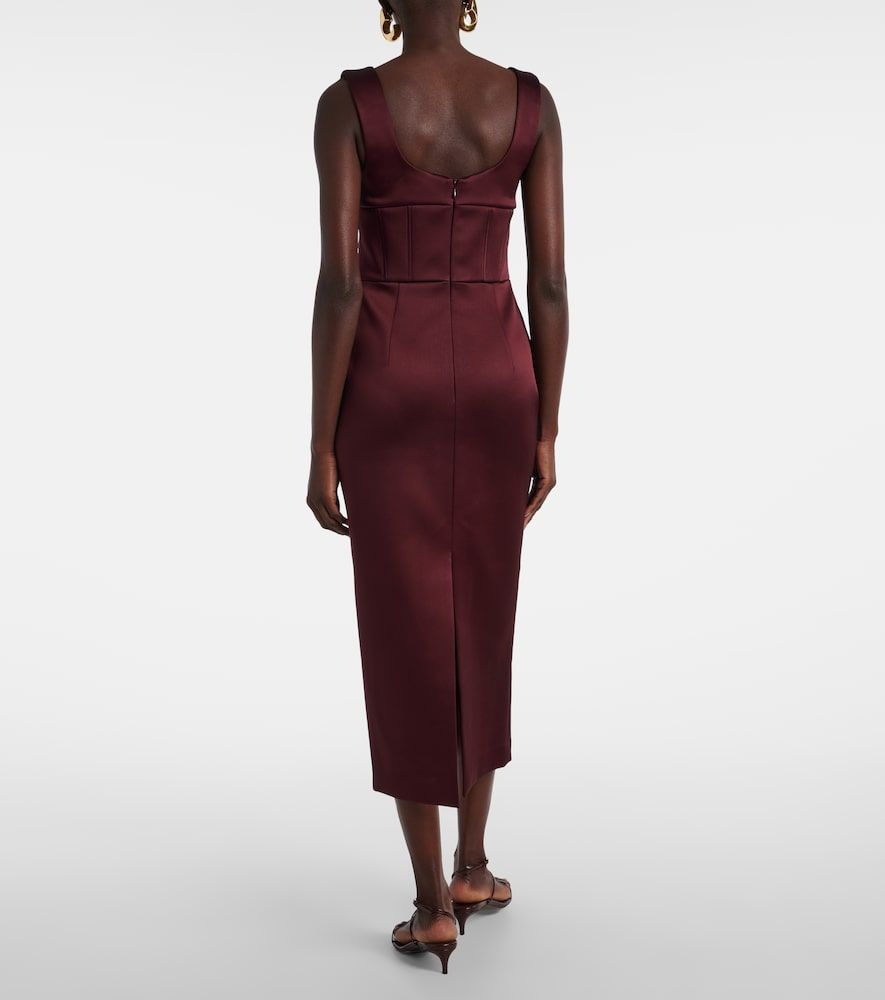 Merlot ruched satin midi dress - Rebecca Vallance - Modalova