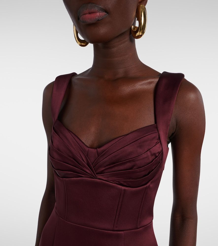 Merlot ruched satin midi dress - Rebecca Vallance - Modalova