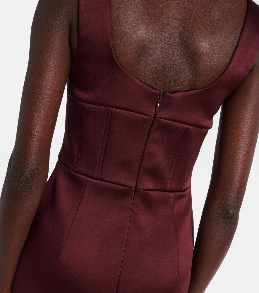 Merlot ruched satin midi dress - Rebecca Vallance - Modalova