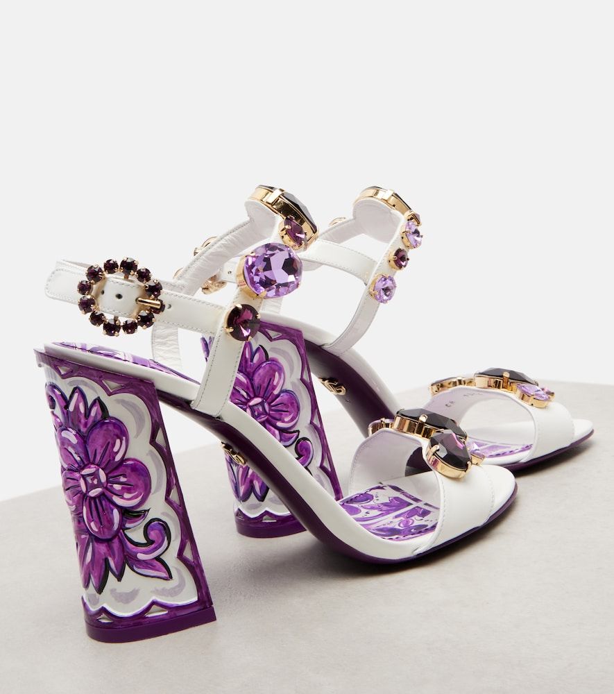 Sandalias Majolica de piel adornadas - Dolce&Gabbana - Modalova