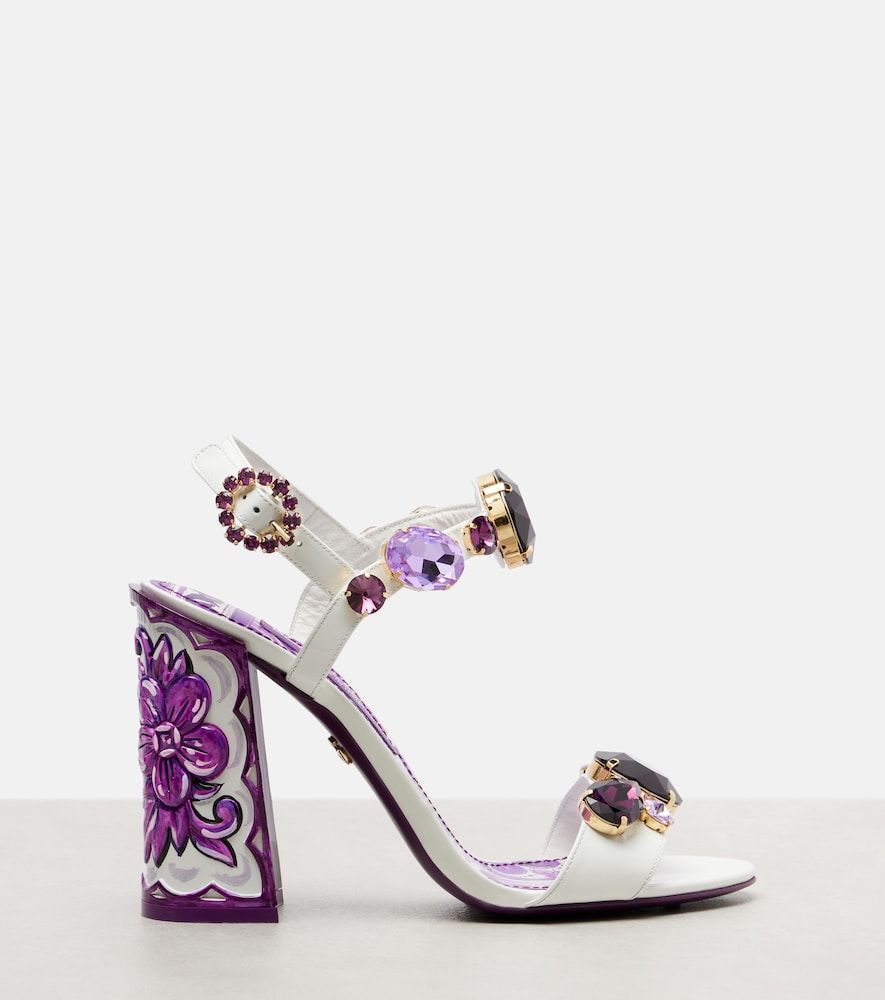 Sandalias Majolica de piel adornadas - Dolce&Gabbana - Modalova